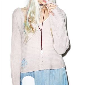 Wildfox distressed Terra cropped sweater